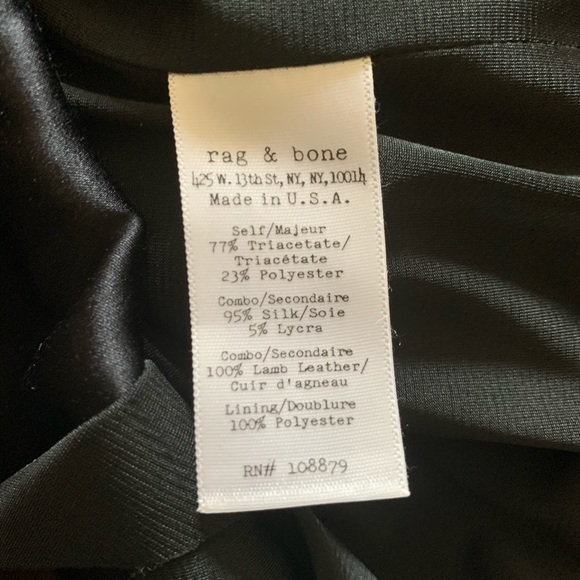 Rag & Bone Silk and Lamb Leather Top XS - Picture 7 of 8